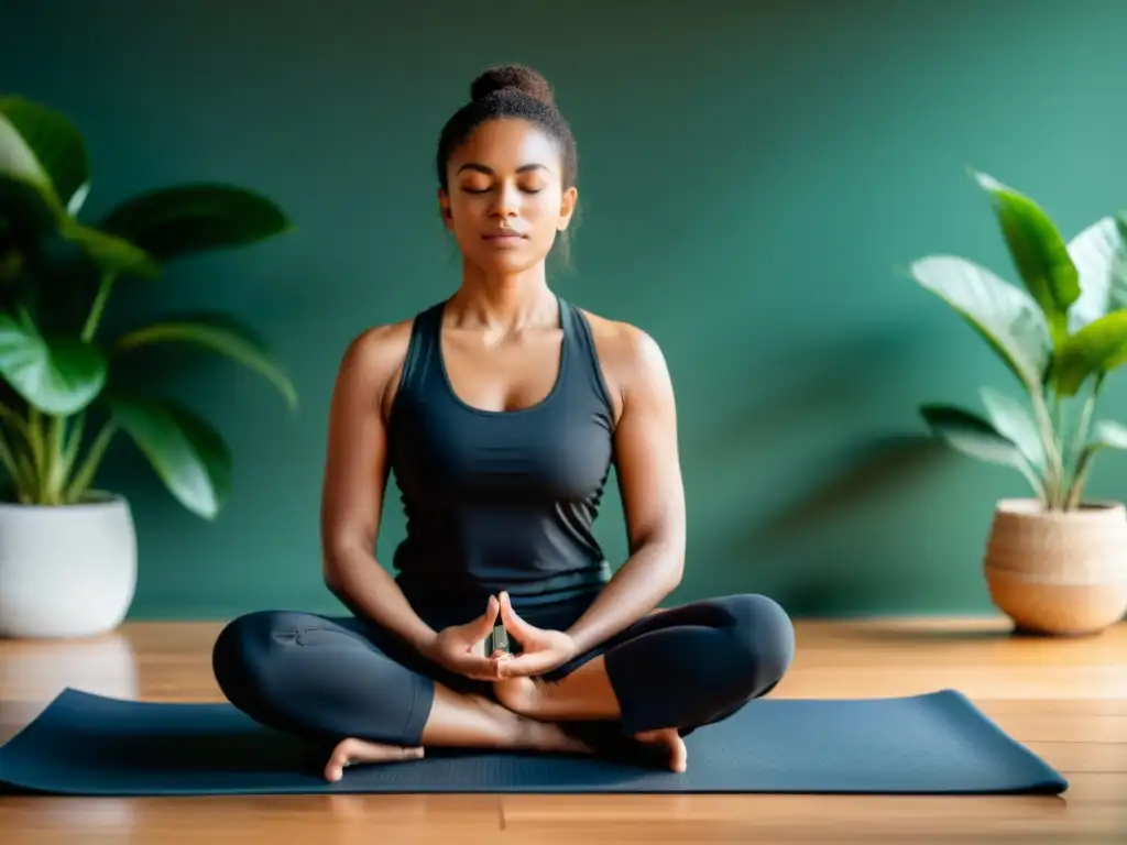 Retiro de meditación: Serenidad en postura de loto Un adulto meditando en un ambiente sereno, transmitiendo calma y paz interior con la práctica de la respiración para controlar TDAH en niños