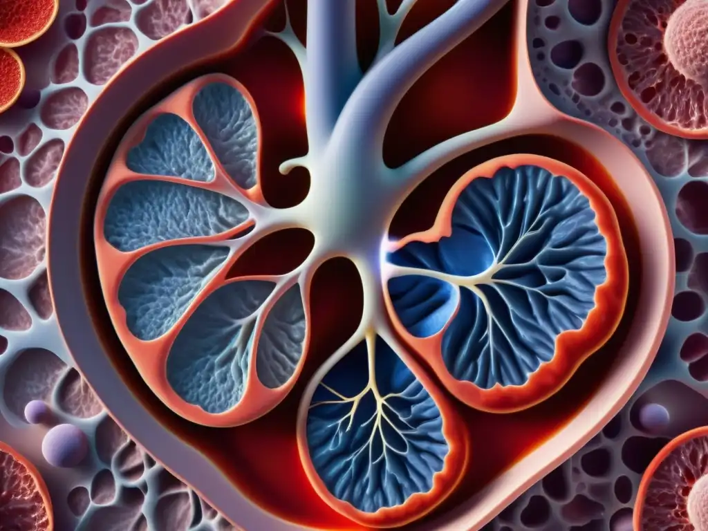 Comparación de arteria pulmonar sana y afectada por hipertensión