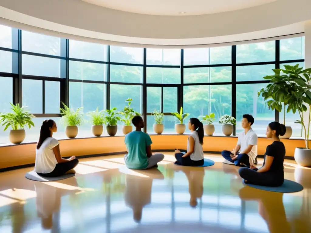 Un aula moderna y serena con luz natural