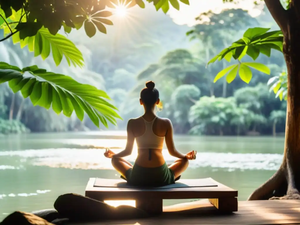 En Tailandia, disfruta de los beneficios del pranayama en un escenario natural sereno y meditativo, con un río y una exuberante jungla de fondo