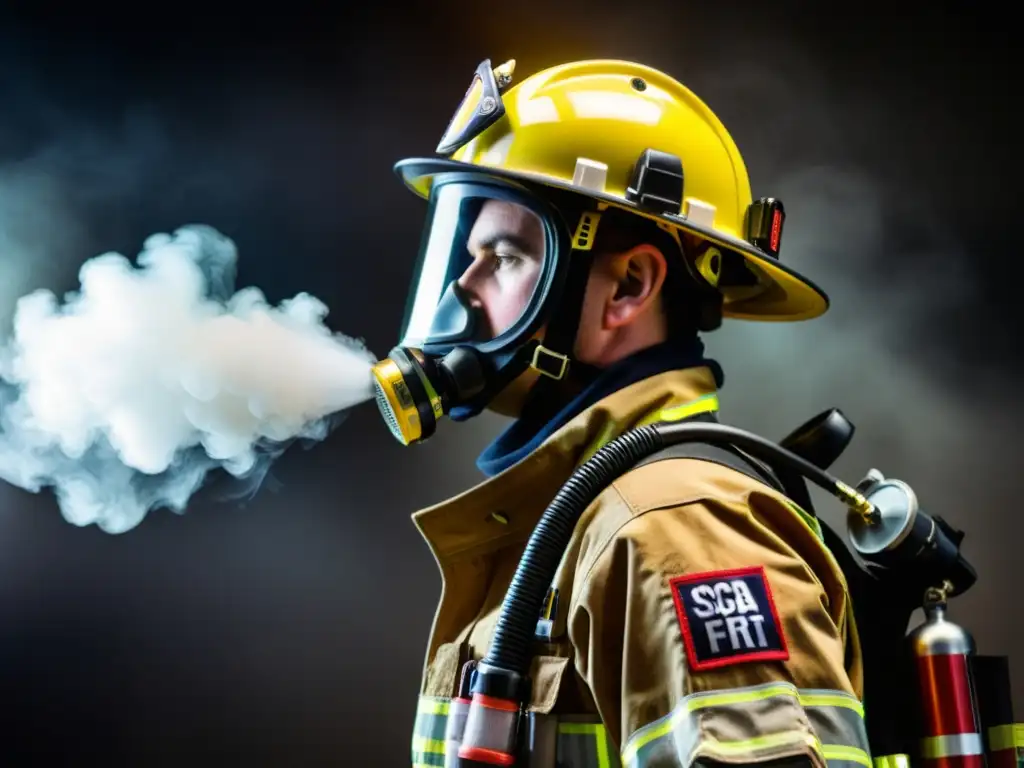 Un bombero con equipo de respiración autónoma moderno destaca la importancia de la tecnología en entornos desafiantes