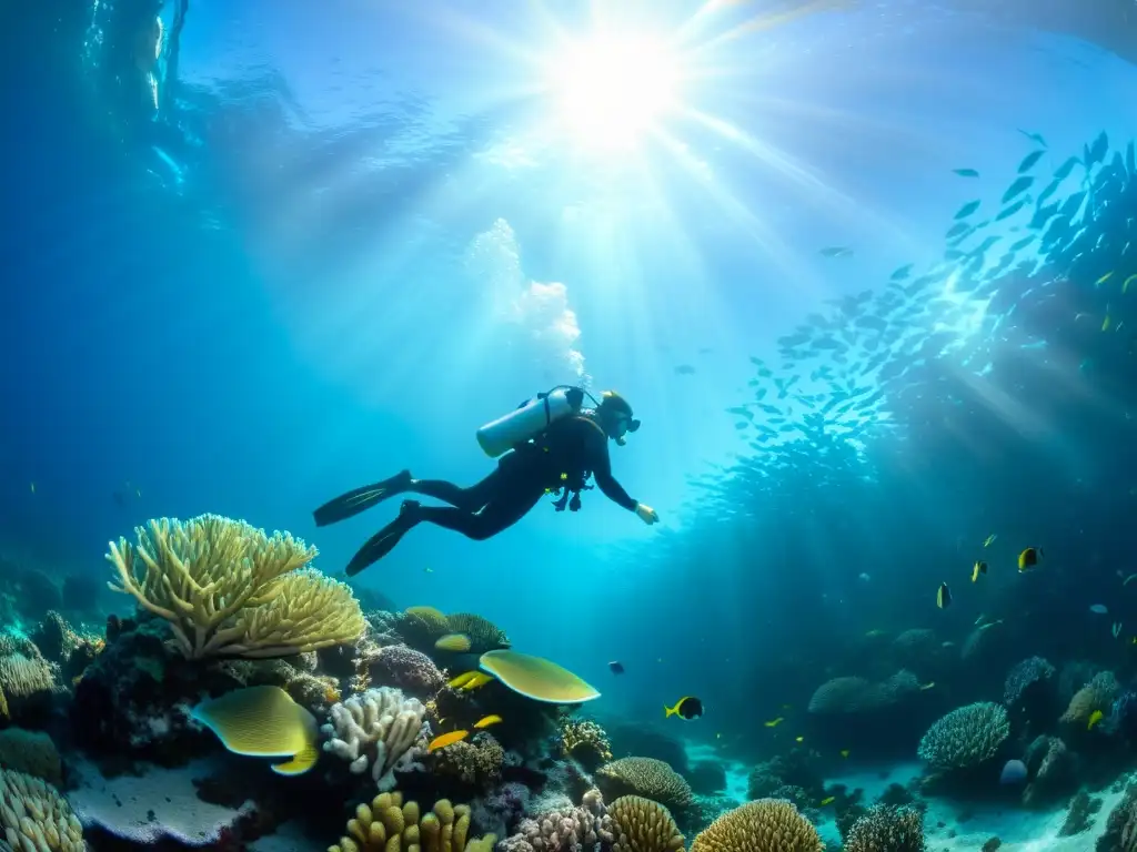 Buceo consciente en Australia: exploración serena de arrecifes de coral vibrantes y vida marina colorida bajo el agua cristalina