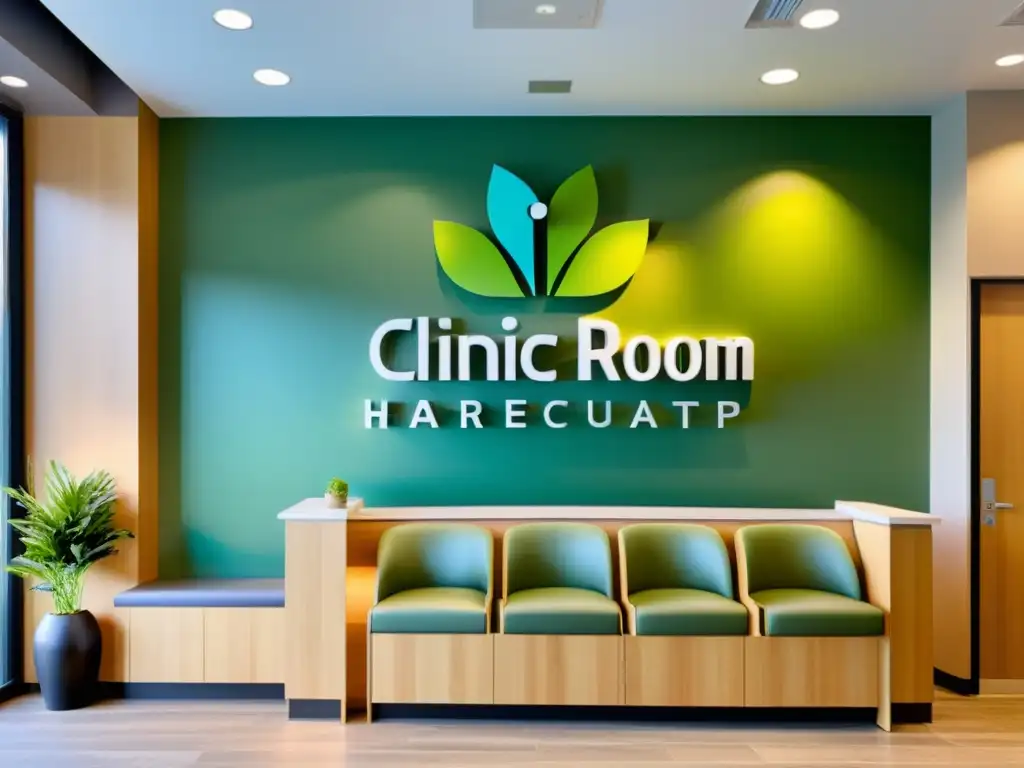 Moderna sala de espera de clínica con ambiente acogedor y profesional Una clínica moderna con ambiente acogedor y estrategias para posicionar clínica respiratoria