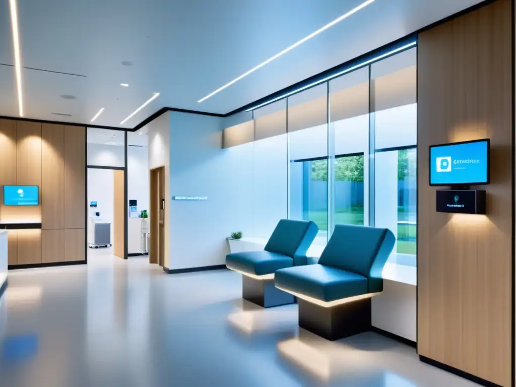 Clínica respiratoria moderna: profesionalismo y tecnología punta Una clínica respiratoria moderna y avanzada con diseño minimalista y equipo médico de vanguardia