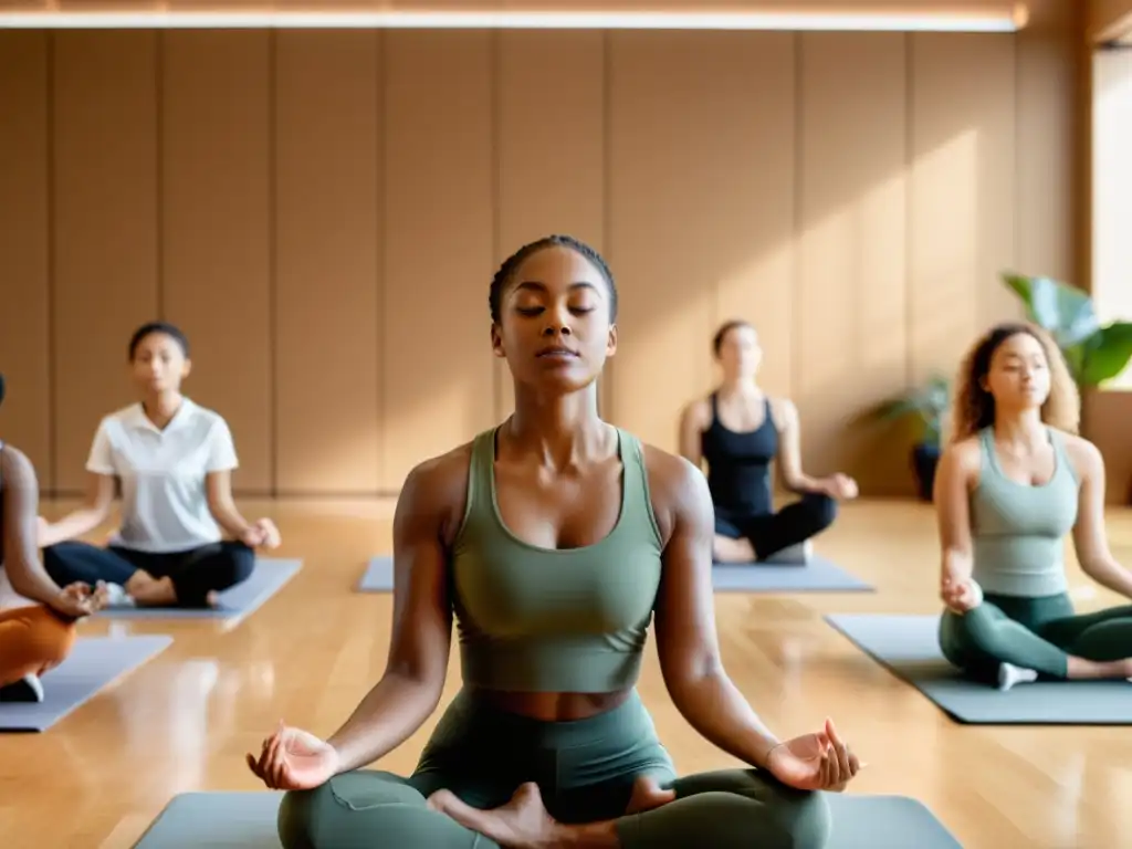 Guía completa para diseñar curso: instructor profesional lidera ejercicios de respiración en estudio sereno y acogedor