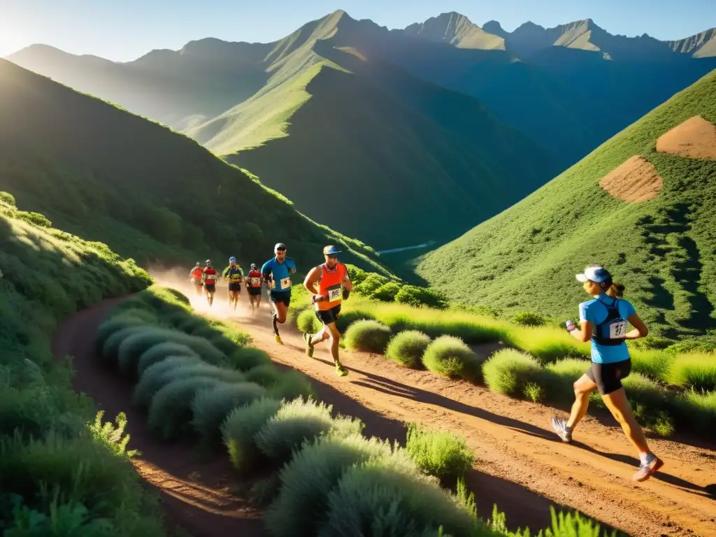 Corredores ultramaratón muestran determinación y economía de oxígeno en un paisaje montañoso, desafiando la distancia