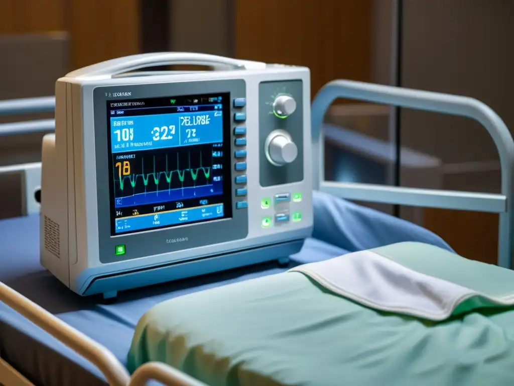 Detallada imagen de un ventilador de alta frecuencia para neonatos, con diseño moderno y panel de control avanzado, transmite tecnología de vanguardia en ventilación pulmonar de alta frecuencia neonatos