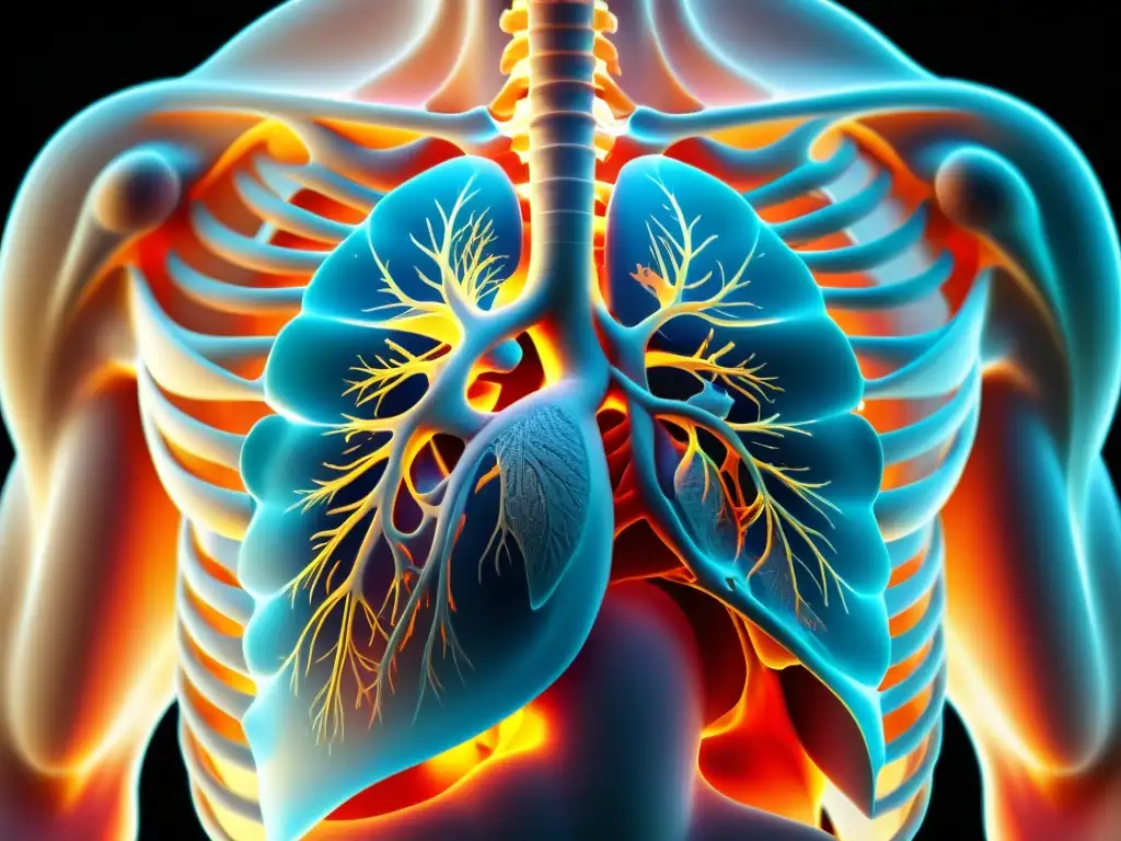 Detalle impactante de la respiración hiperventilada