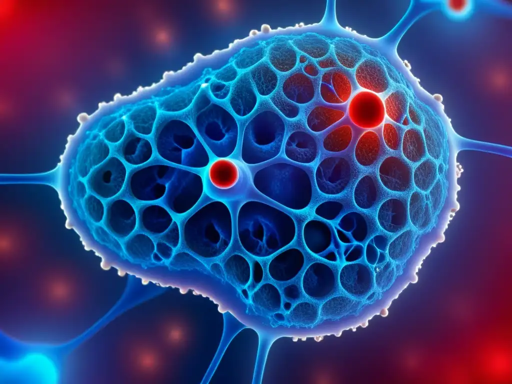 Detalle impresionante de los alvéolos pulmonares, mostrando la biomecánica de la respiración y cómo mejorar la función pulmonar