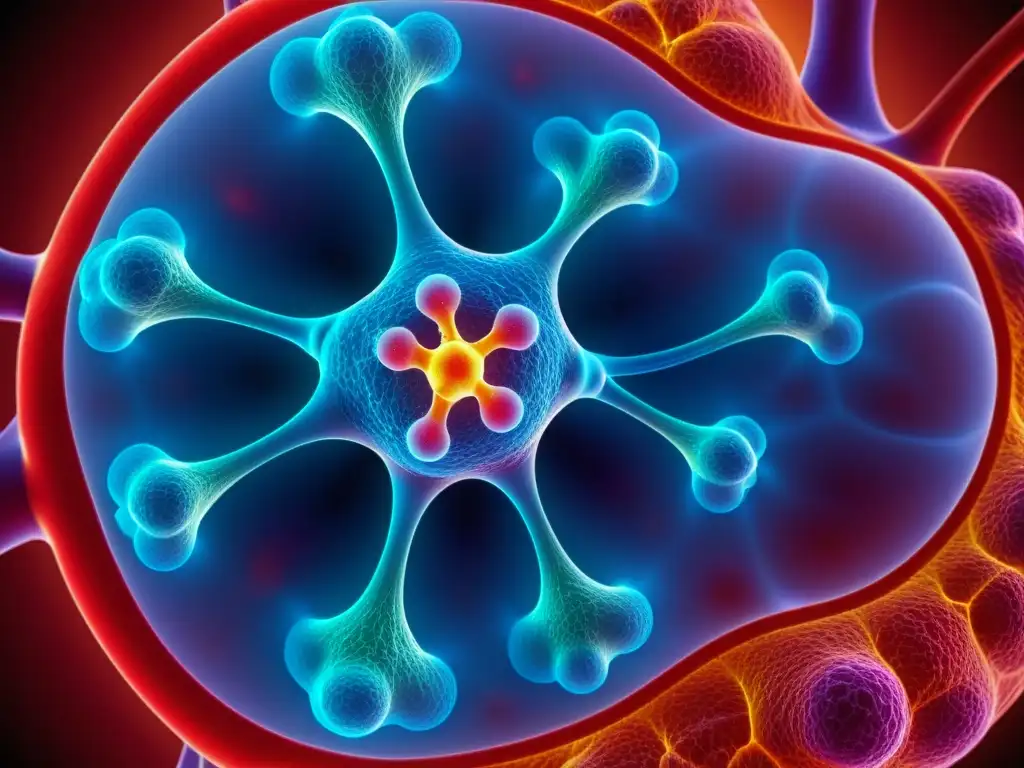 Detalle impresionante de los alvéolos en los pulmones, mostrando el intercambio de gases