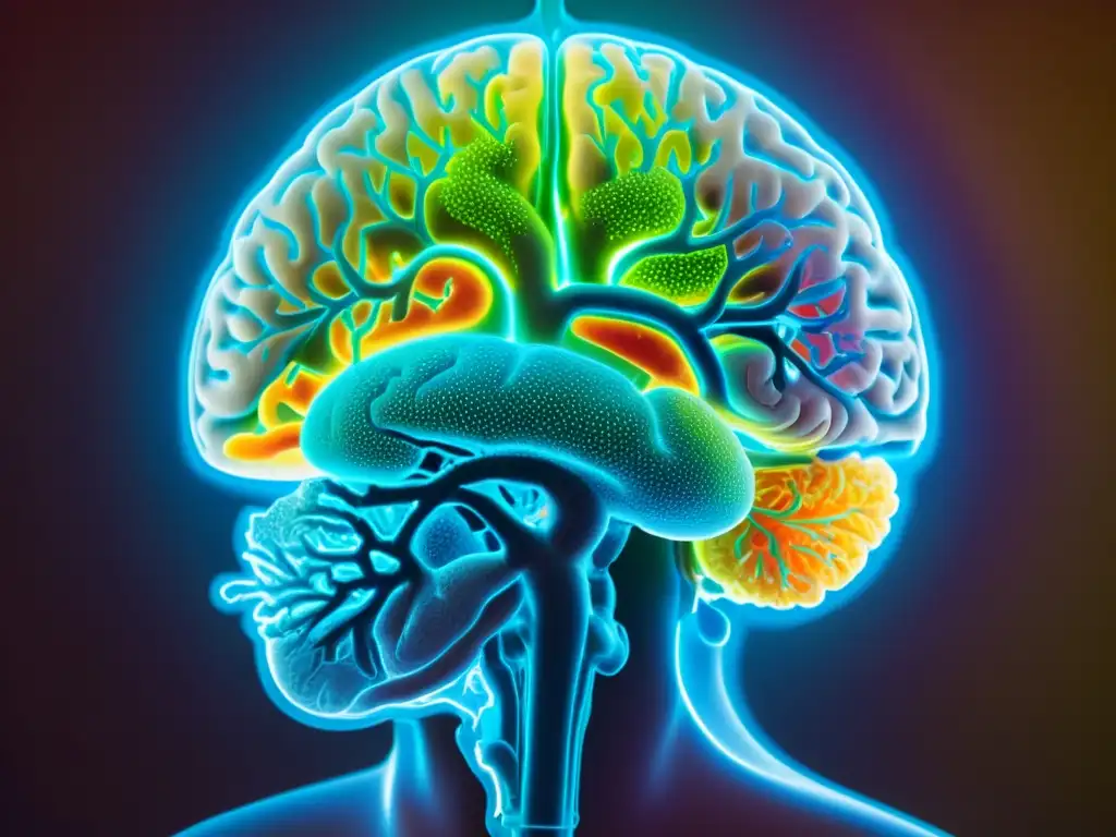 Escaneo detallado del cerebro, resaltando la neuroactividad durante la respiración