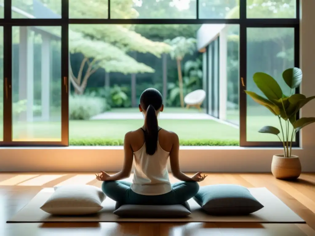 Espacio de meditación con luz natural y tranquilidad