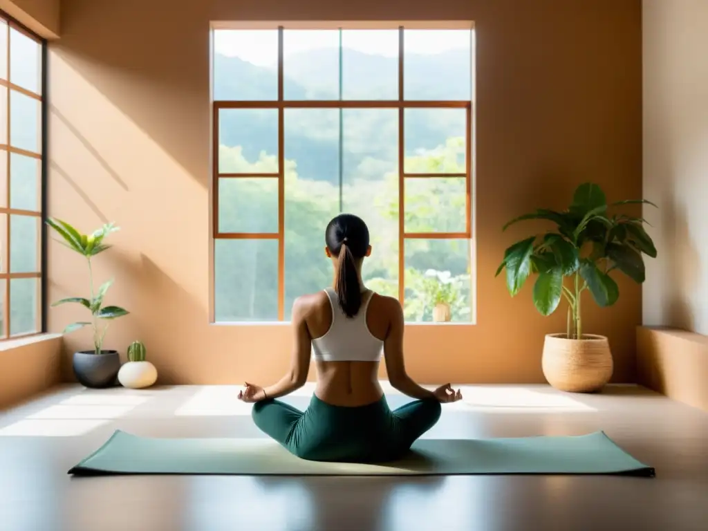 Espacio de meditación sereno con luz natural