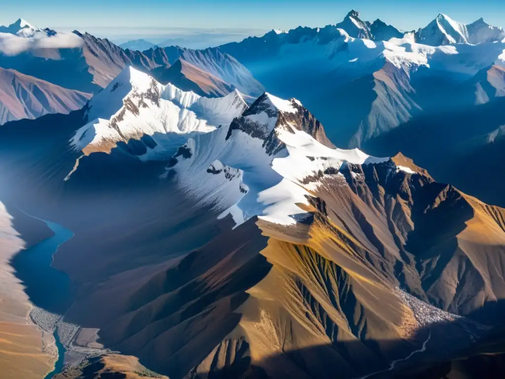 Imponentes montañas nevadas de los Andes con adaptaciones respiratorias en habitantes peruanos