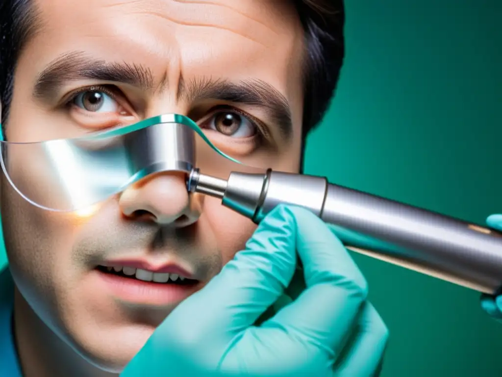 Manejo preciso del laringoscopio: Detalles expertos Un médico maniobrando expertamente un laringoscopio, resaltando la precisión y determinación en el manejo de vía aérea difícil técnicas