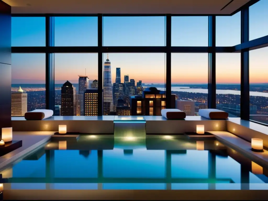 Un moderno spa urbano con vistas a la ciudad