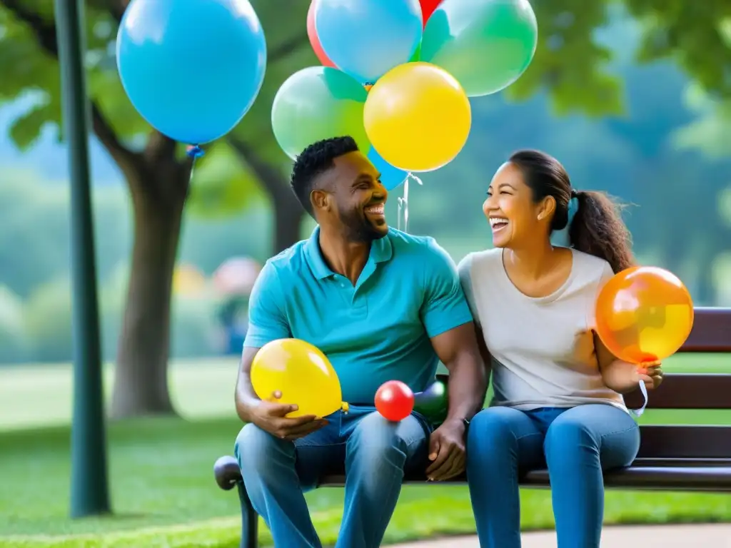 Padres felices con niños en parque, prevención problemas respiratorios infancia, ambiente saludable y alegre