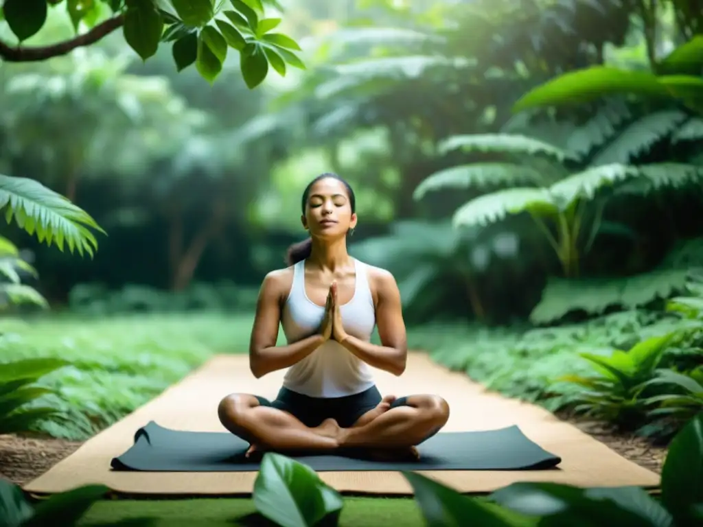 Persona practicando pranayama en un entorno sereno y natural, transmitiendo calma y beneficios respiración consciente pranayama