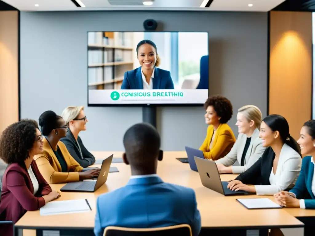 Webinar de Respiración Consciente: Profesionales y Estudiantes Participando Profesionales y estudiantes participan en un webinar sobre respiración consciente