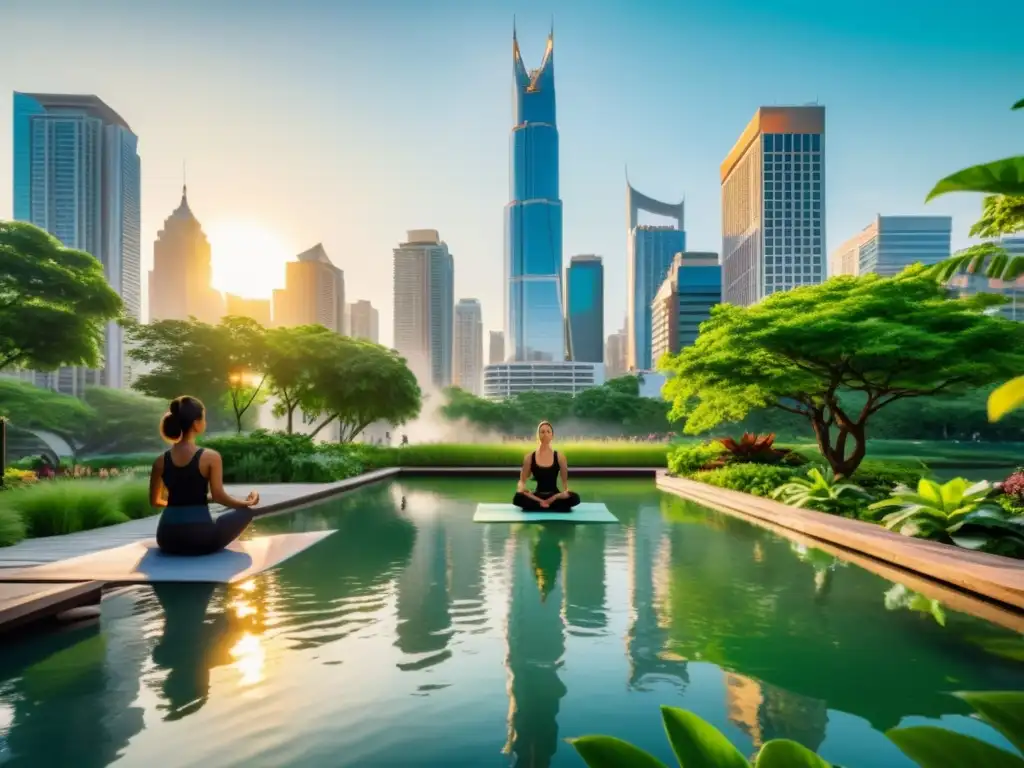 Refugio urbano con yoga y meditación, impacto del ruido urbano en la respiración