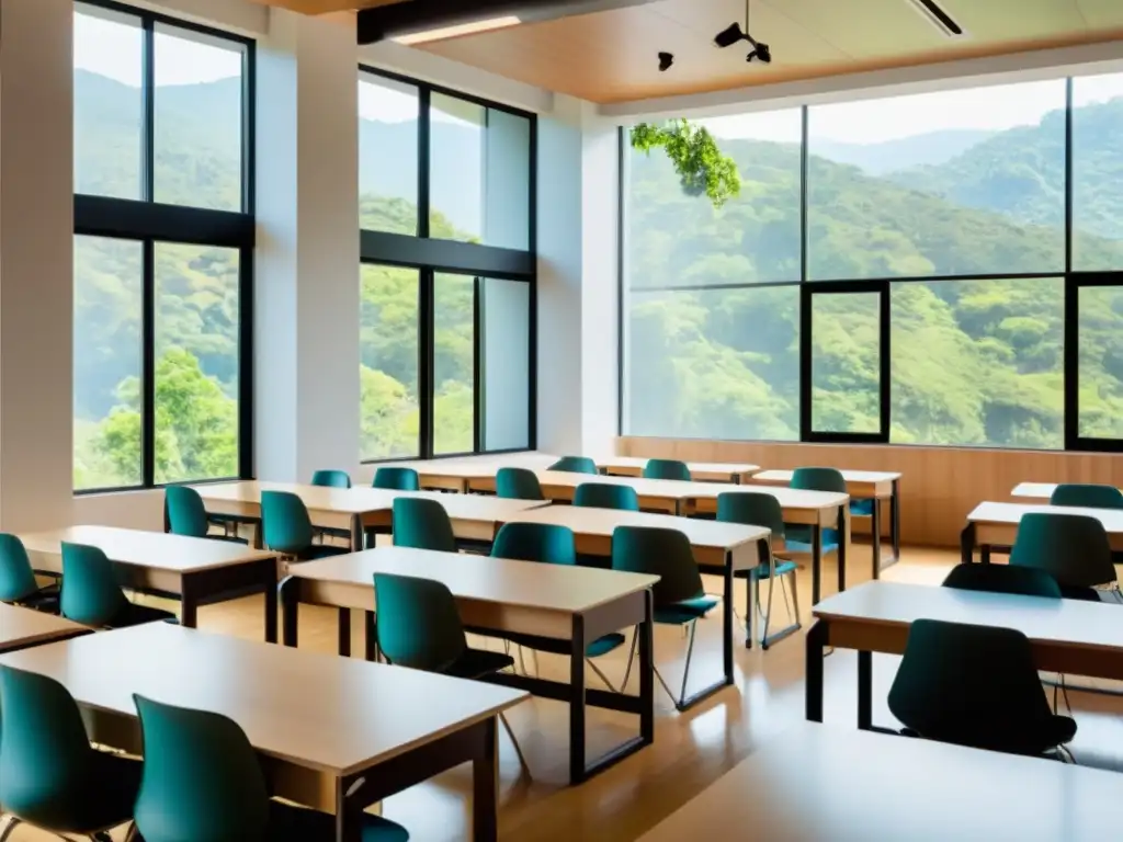 Salón de clases moderno con instructor certificado liderando ejercicio de respiración consciente