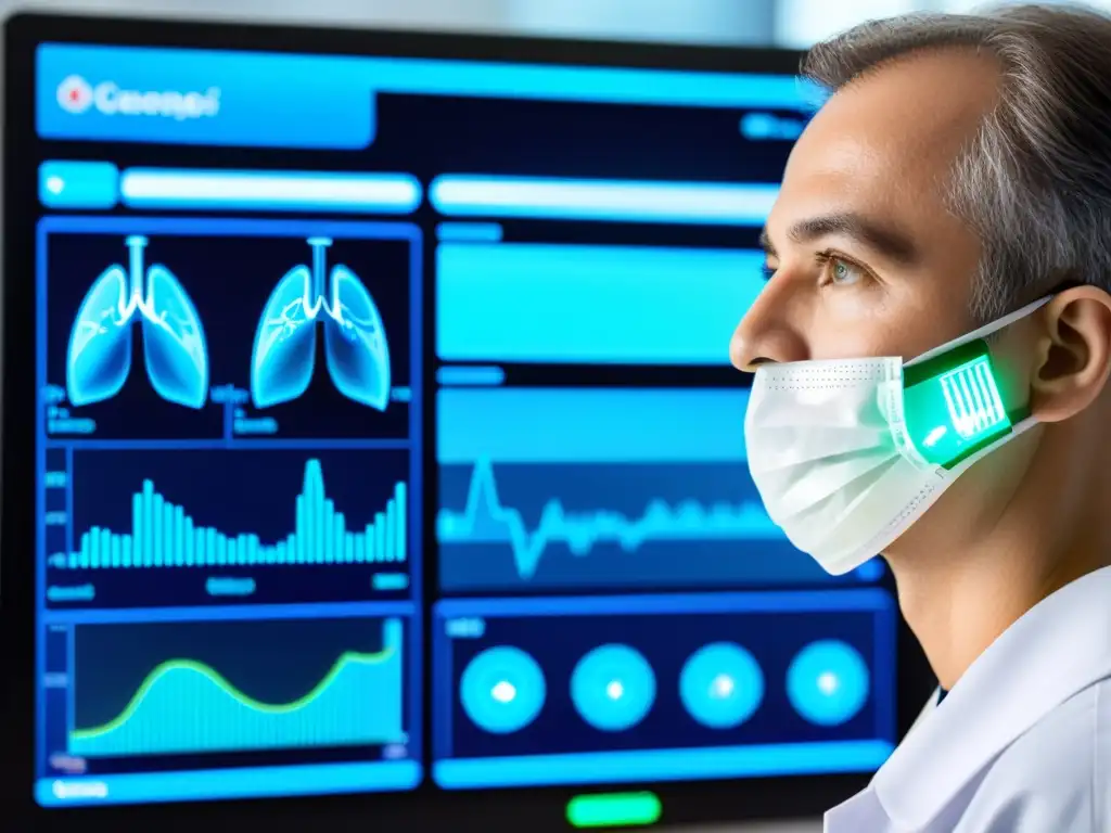 Un sistema de monitoreo respiratorio de alta tecnología con sensores, monitores y profesionales médicos ajustando tratamientos