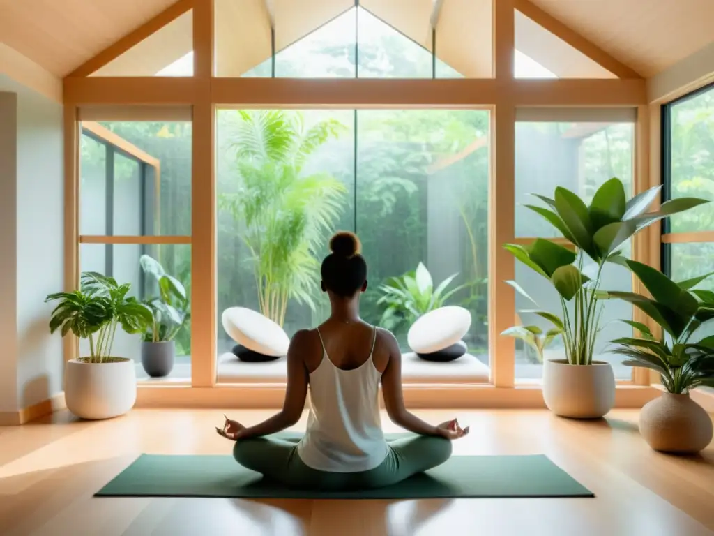 Taller de respiración y atención plena en un espacio sereno con luz natural y ambiente tranquilo