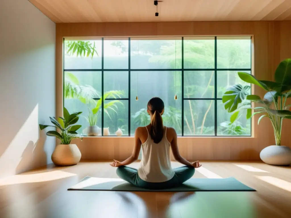 Taller online respiración y meditación: Espacio de meditación sereno y moderno con luz natural y tranquilidad, ideal para la práctica de mindfulness