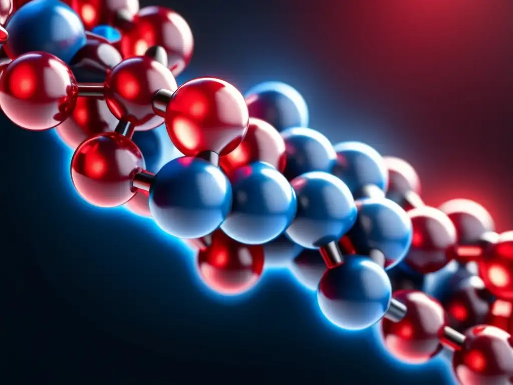 Vibrantes moléculas de hemoglobina transportando oxígeno en la sangre, destacando la importancia del hierro en oxigenación