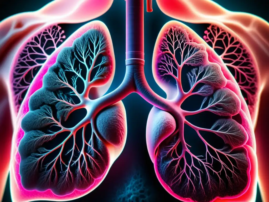 Comparación visual de pulmones sanos y envejecidos, resaltando la importancia de la prevención del envejecimiento pulmonar