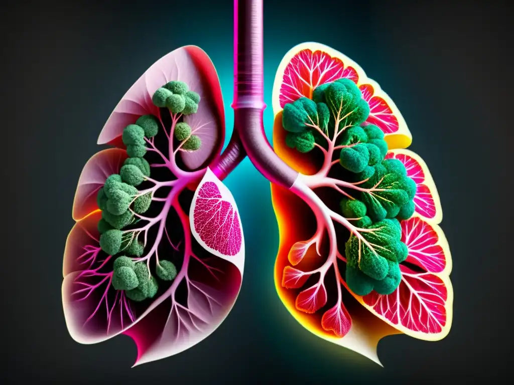 Comparación visual de pulmones sanos y pulmones llenos de alquitrán, resaltando la importancia de los suplementos para limpiar pulmones fumadores